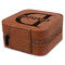 Name & Initial (for Guys) Travel Jewelry Boxes - Leatherette - Rawhide - View from Rear