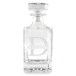 Name & Initial (for Guys) Whiskey Decanter - 26 oz Square (Personalized)