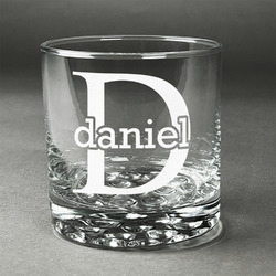 Name & Initial (for Guys) Whiskey Glass - Engraved (Personalized)