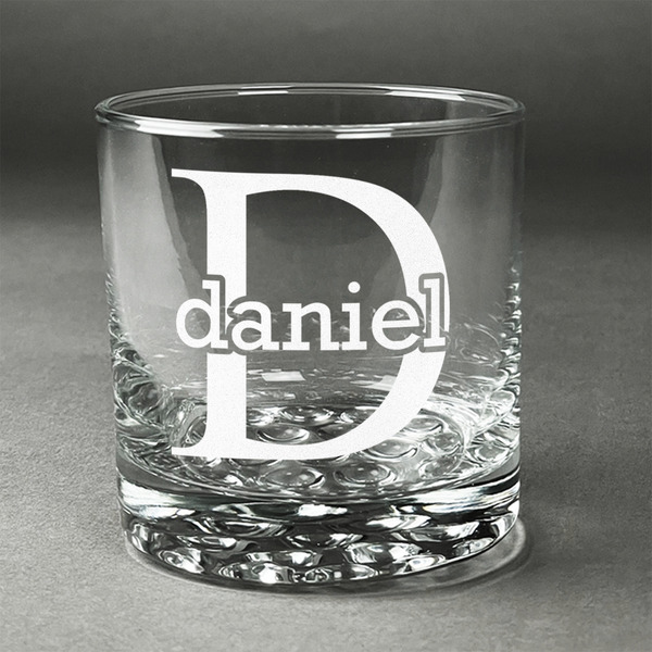 Custom Name & Initial (for Guys) Whiskey Glass - Engraved (Personalized)