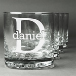 Name & Initial (for Guys) Whiskey Glasses (Set of 4) (Personalized)