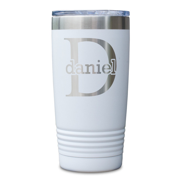 Name & Initial (for Guys) White Polar Camel Tumbler - 20oz - Single Sided - Approval