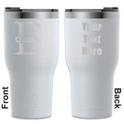 Name & Initial (for Guys) RTIC Tumbler - White - Engraved Front & Back (Personalized)