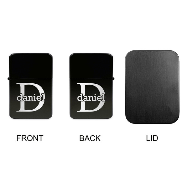 Name & Initial (for Guys) Windproof Lighters - Black, Double Sided, no Lid - APPROVAL