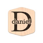 Name & Initial (for Guys) Genuine Maple or Cherry Wood Sticker (Personalized)