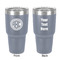 Round Monogram 30 oz Stainless Steel Tumbler - Grey - Double-Sided (Personalized)