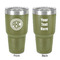 Round Monogram 30 oz Stainless Steel Ringneck Tumbler - Olive - Double Sided - Front & Back
