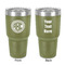Round Monogram 30 oz Stainless Steel Tumbler - Olive - Double-Sided (Personalized)