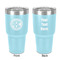 Round Monogram 30 oz Stainless Steel Tumbler - Teal - Double-Sided (Personalized)