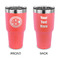 Round Monogram 30 oz Stainless Steel Tumbler - Coral - Double-Sided (Personalized)