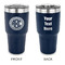 Round Monogram 30 oz Stainless Steel Tumbler - Navy - Double-Sided (Personalized)