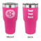 Round Monogram 30 oz Stainless Steel Tumbler - Pink - Double-Sided (Personalized)
