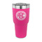 Round Monogram 30 oz Stainless Steel Ringneck Tumblers - Pink - FRONT