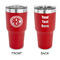 Round Monogram 30 oz Stainless Steel Ringneck Tumblers - Red - Double Sided - APPROVAL