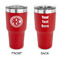 Round Monogram 30 oz Stainless Steel Tumbler - Red - Double-Sided (Personalized)