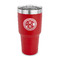 Round Monogram 30 oz Stainless Steel Ringneck Tumblers - Red - FRONT