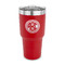 Round Monogram 30 oz Stainless Steel Tumbler - Red - Single-Sided (Personalized)