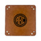 Round Monogram 6" x 6" Leatherette Snap Up Tray - FLAT FRONT