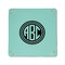Round Monogram 6" x 6" Teal Leatherette Snap Up Tray - APPROVAL