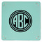 Round Monogram 9" x 9" Teal Leatherette Snap Up Tray - APPROVAL