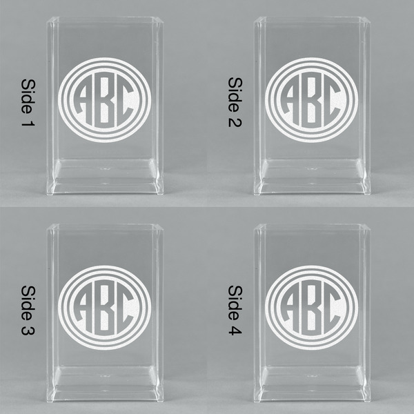 Round Monogram Acrylic Pen Holder - All Sides