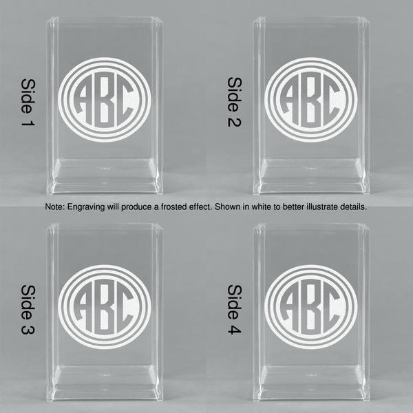 Round Monogram Acrylic Pen Holder - All Sides