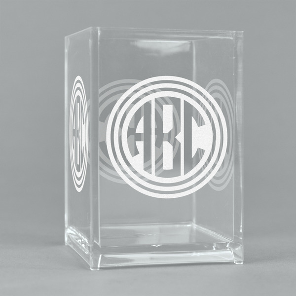 Custom Round Monogram Acrylic Pen Holder (Personalized)
