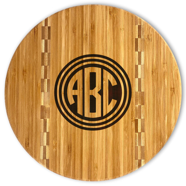 Custom Round Monogram Bamboo Cutting Board (Personalized)