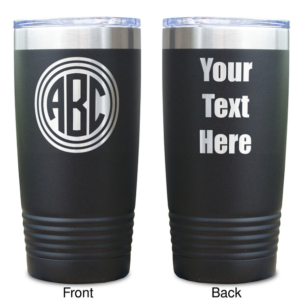 Round Monogram Black Polar Camel Tumbler - 20oz - Double Sided  - Approval
