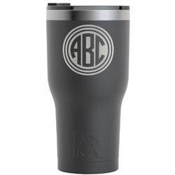 Round Monogram RTIC Tumbler - Black - Engraved Front (Personalized)