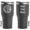Round Monogram Black RTIC Tumbler - Front and Back