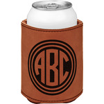 Round Monogram Leatherette Can Sleeve - Double-Sided (Personalized)