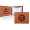 Round Monogram Cognac Leatherette Diploma / Certificate Holders - Front and Inside - Main