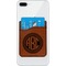 Round Monogram Cognac Leatherette Phone Wallet on iphone 8