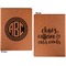 Round Monogram Cognac Leatherette Portfolios with Notepad - Small - Double Sided- Apvl