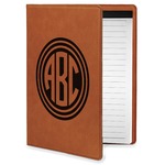 Round Monogram Leatherette Portfolio with Notepad - Small - Single-Sided (Personalized)