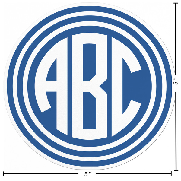 Round Monogram Custom Shape Iron On Patches - L PATCH w/measurements