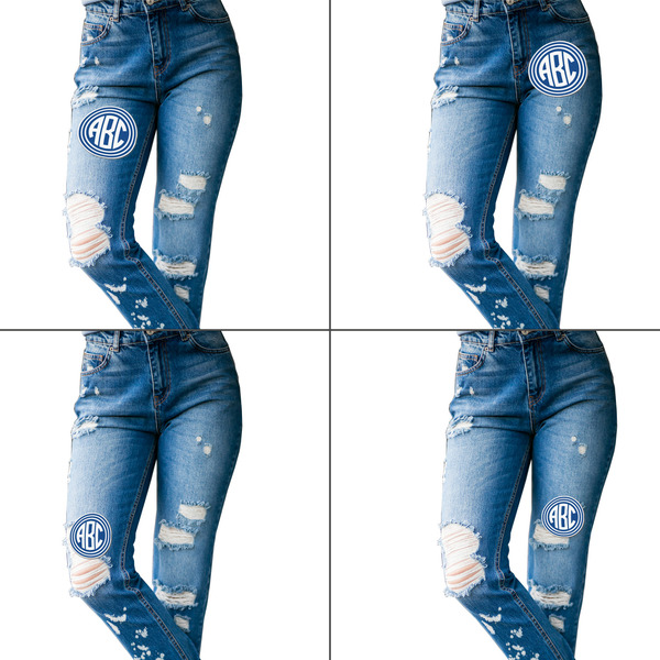 Round Monogram Custom Shape Iron On Patches - L set of 4 APPROVAL