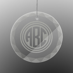Round Monogram Engraved Glass Ornament - Round (Personalized)