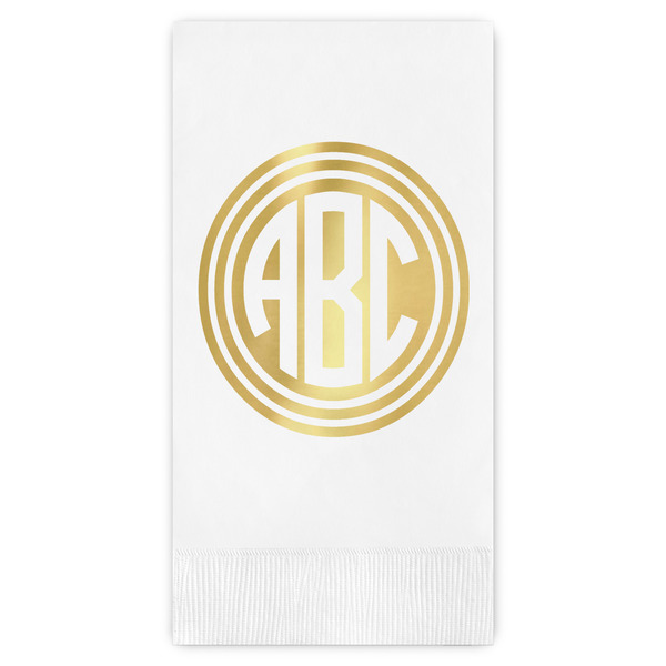 Custom Round Monogram Guest Napkins - Foil Stamped (Personalized)