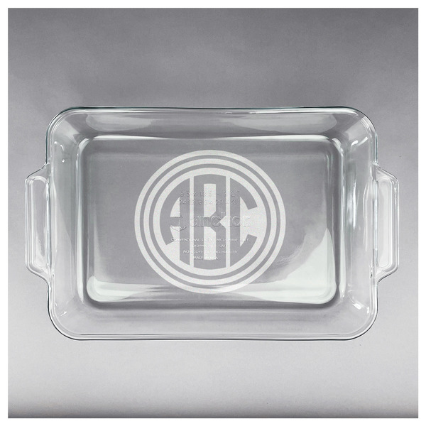 Round Monogram Glass Baking Dish - APPROVAL (13x9)