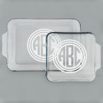 Round Monogram Glass Baking & Cake Dish Set - 13in x 9in & 8in x 8in (Personalized)