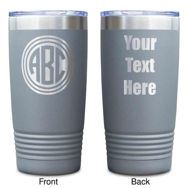 Round Monogram Gray Polar Camel Tumbler - 20oz - Double Sided - Approval