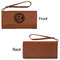 Round Monogram Ladies Wallets - Faux Leather - Rawhide - Front & Back View