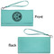 Round Monogram Ladies Wallets - Faux Leather - Teal - Front & Back View
