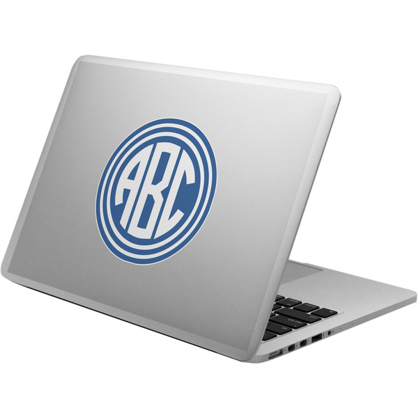 Custom Round Monogram Laptop Decal (Personalized)