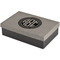 Round Monogram Large Engraved Gift Box with Leather Lid - Front/Main