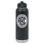 Round Monogram Water Bottle - Laser Engraved - Single-Sided (Personalized)