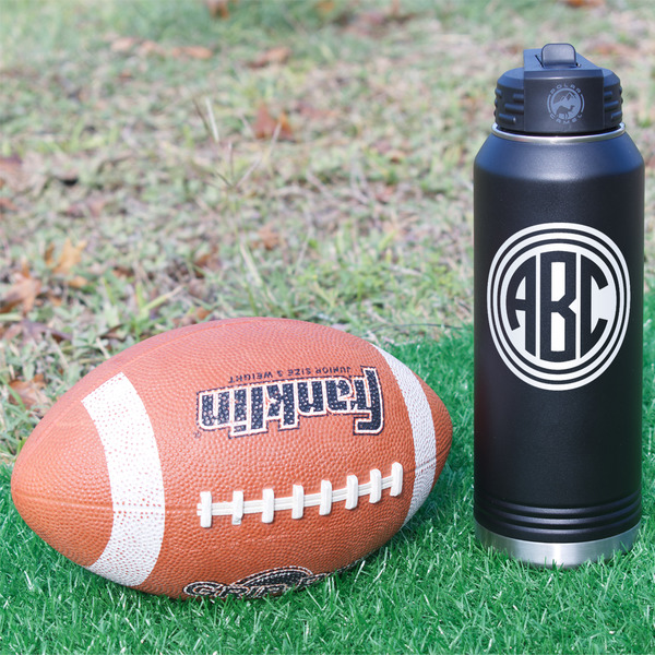 Round Monogram Laser Engraved Water Bottles - In Context
