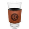 Round Monogram Laserable Leatherette Mug Sleeve - In pint glass for bar
